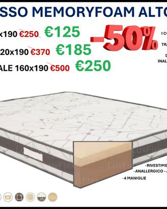 Materasso Memory Foam - Alto 25 cm