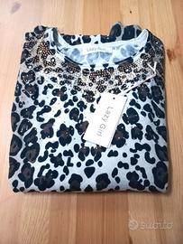 Maglia a maniche lunghe  leopardata taglia l /xl