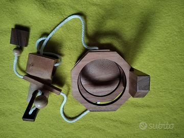 Rompicapo in legno per bottiglia di vino - Idea re