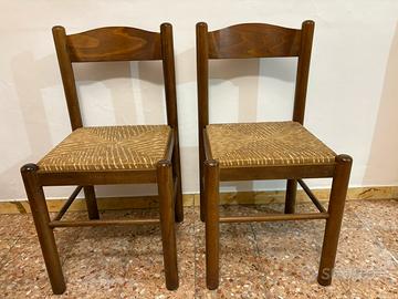 Sedie legno e paglia