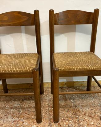 Sedie legno e paglia