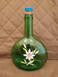 coppia Bottiglie decorate a mano