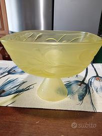 Portafrutta vintage in vetro satinato 