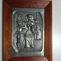 Rilievo in Peltro Antico Stile Egizio - Dea