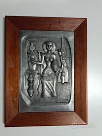 Rilievo in Peltro Antico Stile Egizio - Dea