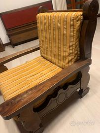 Poltrone legno NOCE MASSICCIO STILE ARTE RUSTICA