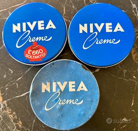 Lotto 3 barattoli NIVEA latta Creme Vintage vuote