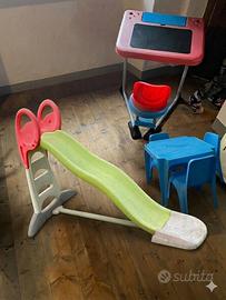 scivolo giardino tavolino banco XL Smoby piscina