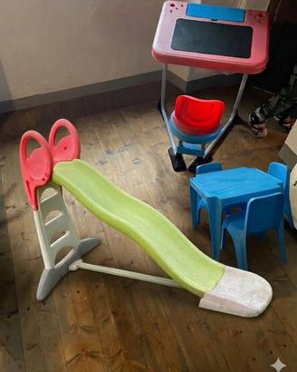 scivolo giardino tavolino banco XL Smoby piscina