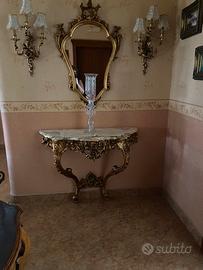 Consolle con specchio e applique