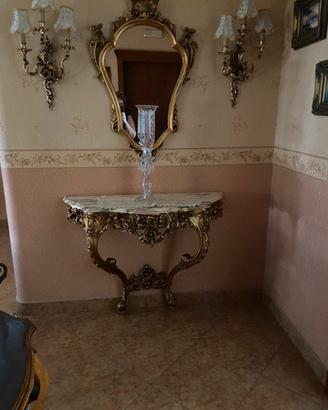 Consolle con specchio e applique