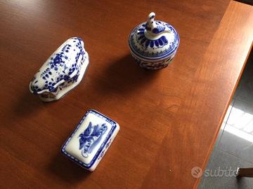 Gruppo 3 ceramiche russe gzhel