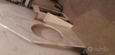 Piano Lavabo Marmo Carrara Bianco Antico