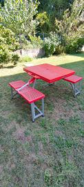 Tavolino da campeggio con sedie richiudibile 