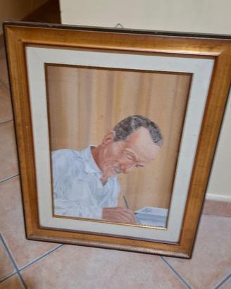 dipinto a mano ritratto Eduardo De Filippo