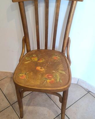 Sedia vintage decoupage con frutta