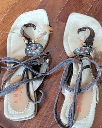 sandali estivi donna scamosciato etnico nr 36