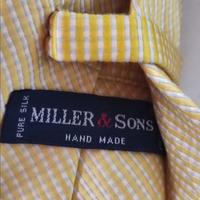 Miller & Sons cravatta oro striscie 100% seta