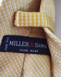 Miller & Sons cravatta oro striscie 100% seta