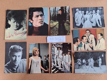 9 Cartoline CANTANTI pubblicitarie