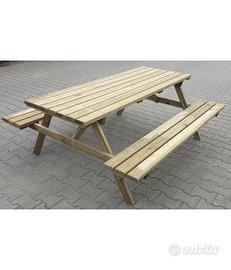 Set Birreria Picnic Legno Impregnato 180x160xH71