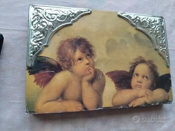 Quadretto in legno con angoli argento vintage