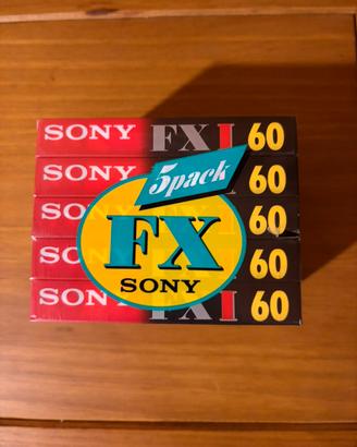 Stock 5 audiocassette musicassette nuove sony