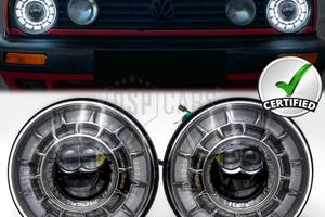 Fari LED 7'' per VW Golf 2 OMOLOGATI Angel Dinamic