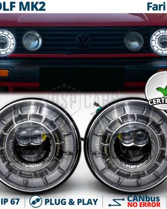 Fari LED 7'' per VW Golf 2 OMOLOGATI Angel Dinamic