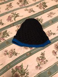 cuffia pura lana fatta a mano uncinetto 