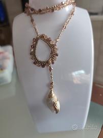 collana all' uncinetto, collana