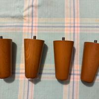 4 piedini per letto o divano in legno 12cm