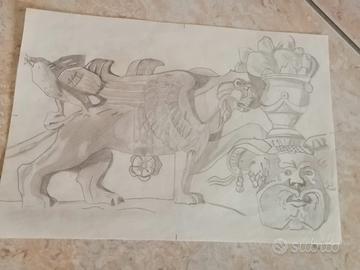 Vecchio disegno a matita fatto a mano.