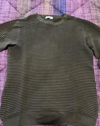 Maglione Clayton a coste verde scuro