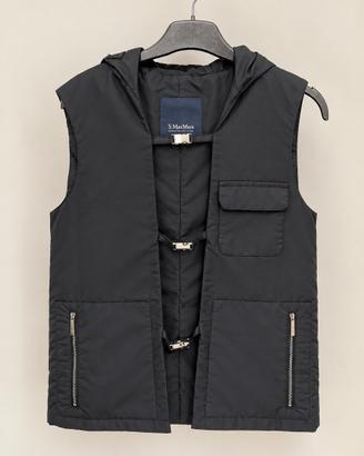 Gilet S’ Max Mara neto con cappuccio