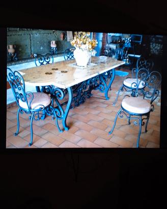 TAVOLO IN FERRO BATTUTO