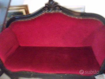 divano a barca in noce