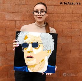 Disegno Adriano Celentano inciso su terracotta.
