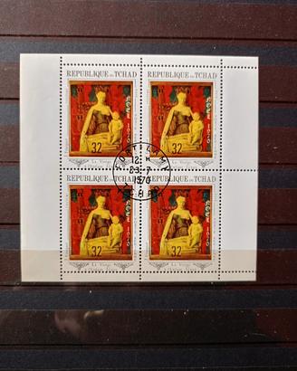 Francobolli Ciad/ Tchad 1970 Natale 3 fogl. usati