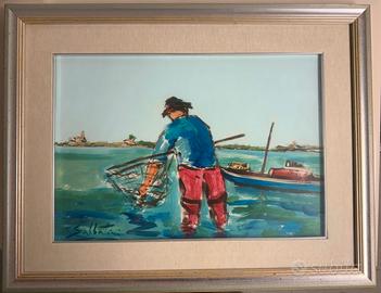 Quadro "PESCATORE IN LAGUNA"