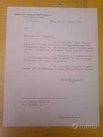 Lettera con firma autografa "Umberto Tupini" 1965