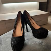 Scarpe tacco 39 Via Giulia  con strass e plateau