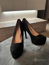 Scarpe tacco 39 Via Giulia  con strass e plateau
