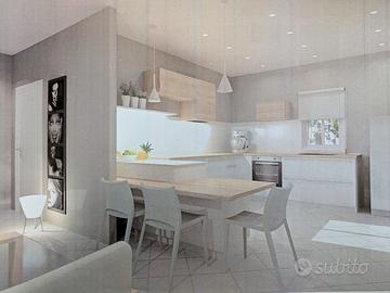 Cucina bianco alpino e rovere marchio LIFE 2024