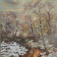 quadro paesaggio olio su tela 30x40 