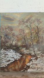 quadro paesaggio olio su tela 30x40 