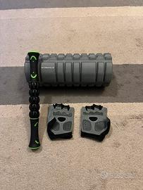 kit massaggio: foam roller  e bastone massagiatore