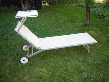 Lettino Prendisole da Giardino con Ruote