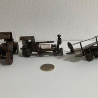 N. 3 modellini metallo aereo locomotiva macchina