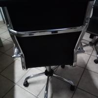 SEDIE UFFICIO ECOPELLE NERE DIREZIONALI